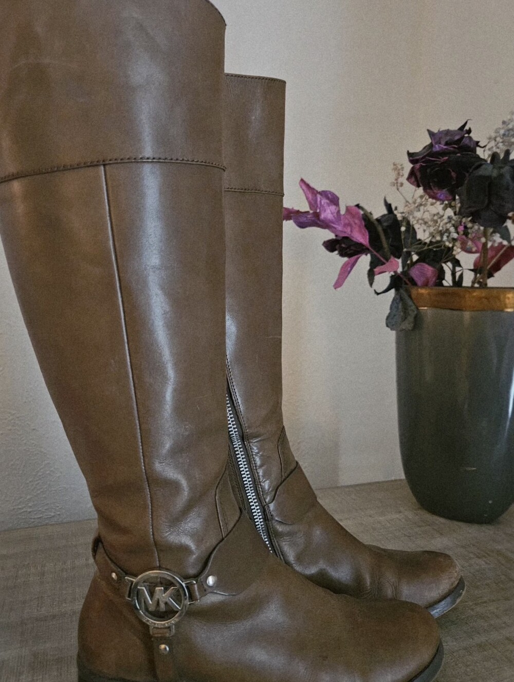 Michael Kors Fulton Cognac Riding Boots.